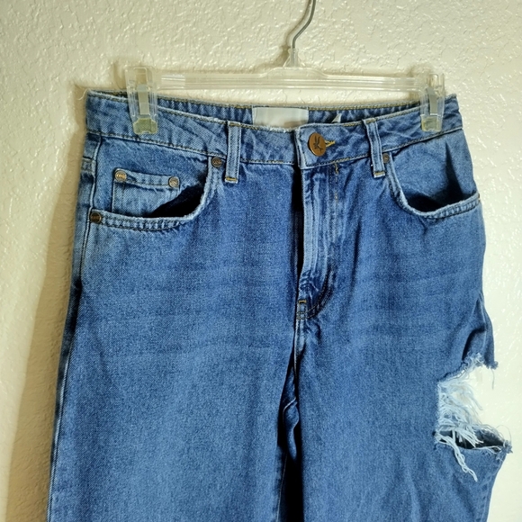 One Teaspoon Jackson Mid Waist Wide Leg Denim Jeans Rosewood Sz 25 - Picture 2 of 11